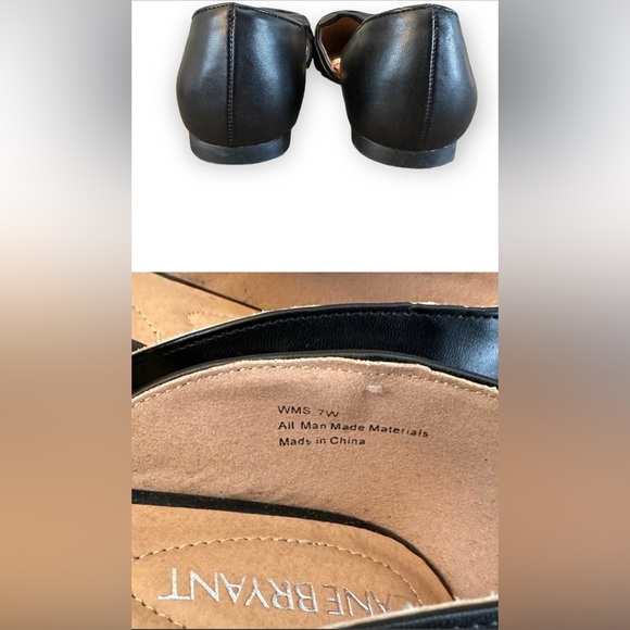 Lane Bryant Black Pointed Toe Dorsay Flats | Size 7 Wide - Picture 3 of 3